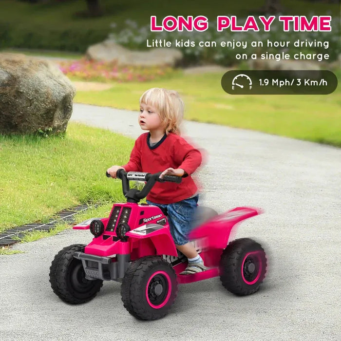 Kids Electric Quad ATV with Forward and Backward Functions in Pink 6V - Little and Giant Explorers AIYAPLAY