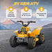 Kids Electric Quad ATV with Forward and Backward Functions in Yellow 6V - Little and Giant Explorers AIYAPLAY