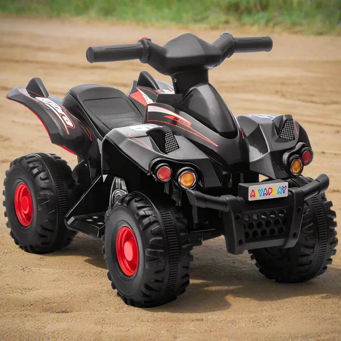 Kids Electric Quad Bike with Music and Forward Function in Black 6V - Little and Giant Explorers AIYAPLAY