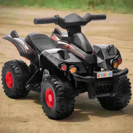 Kids Electric Quad Bike with Music and Forward Function in Black 6V - Little and Giant Explorers AIYAPLAY