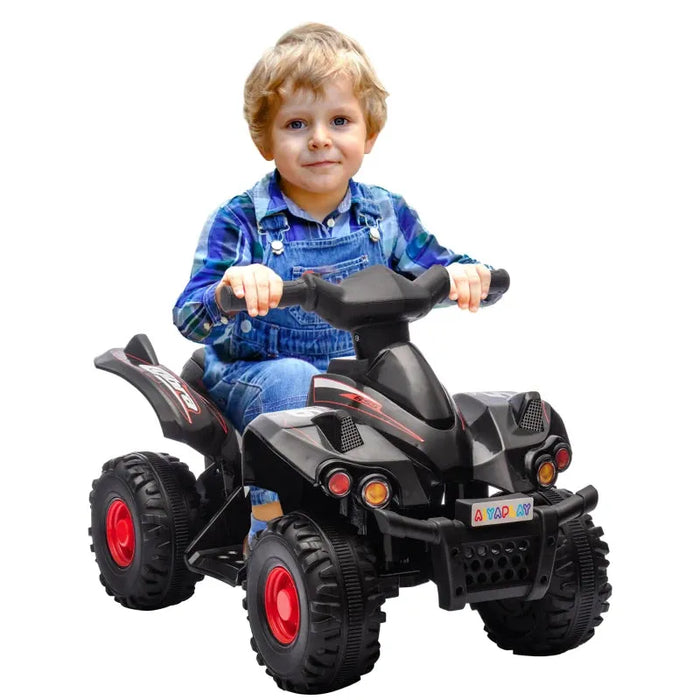 Kids Electric Quad Bike with Music and Forward Function in Black 6V - Little and Giant Explorers AIYAPLAY