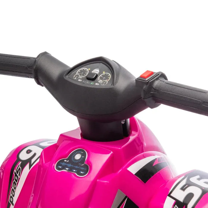 Kids Electric Quad Bike with Music and Forward Function in Pink 6V - Little and Giant Explorers AIYAPLAY