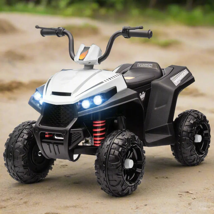 Kids Electric Quad Bike with Spring Suspension System in White 12V - Little and Giant Explorers AIYAPLAY