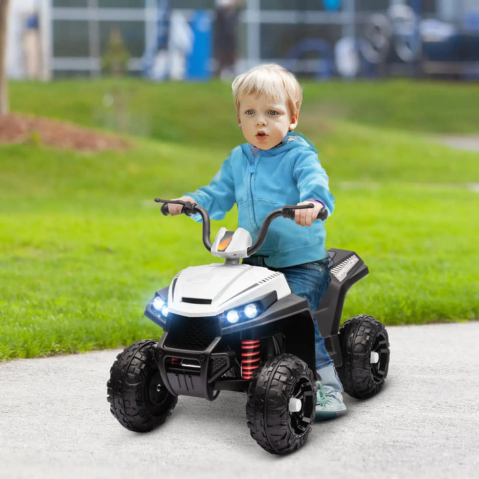 Kids Electric Quad Bike with Spring Suspension System in White 12V - Little and Giant Explorers AIYAPLAY