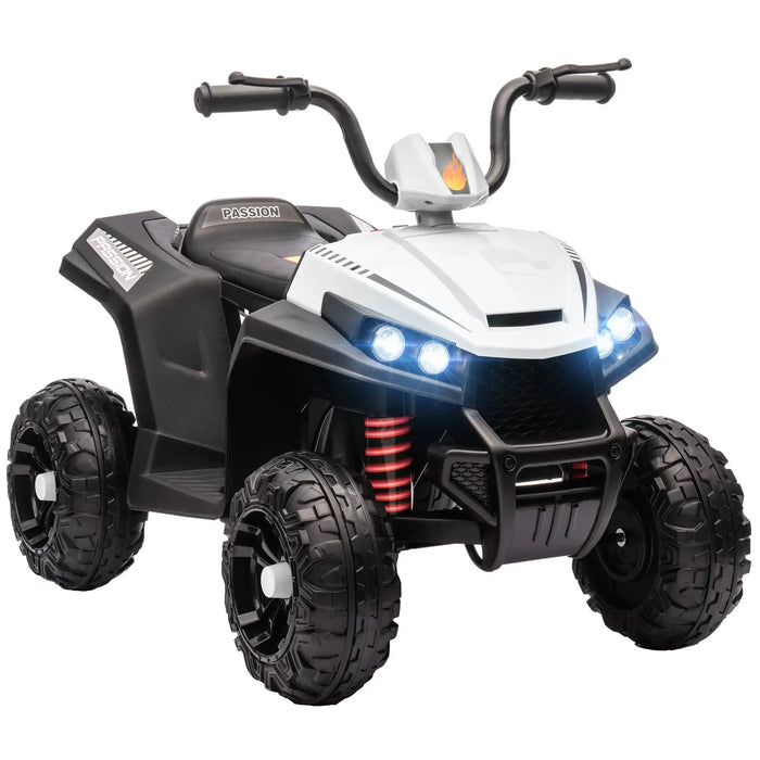 Kids Electric Quad Bike with Spring Suspension System in White 12V - Little and Giant Explorers AIYAPLAY