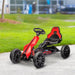 Electric Racing Go Kart with Forward Reversing and 2 Speeds 12V in Red - Little and Giant Explorers HOMCOM