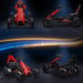 Electric Racing Go Kart with Forward Reversing and 2 Speeds 12V in Red - Little and Giant Explorers HOMCOM