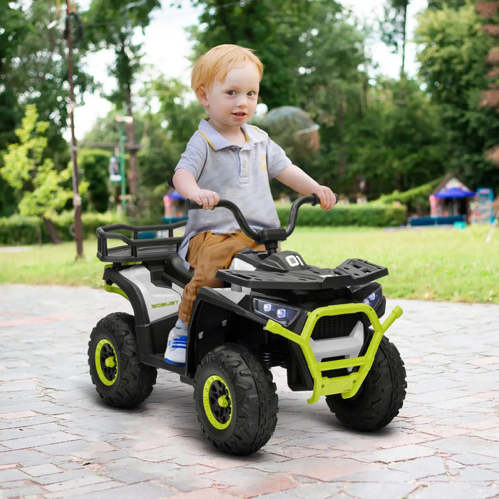 Kids Electric Ride-On ATV Quad with Storage Basket in Green 12V - Little and Giant Explorers AIYAPLAY