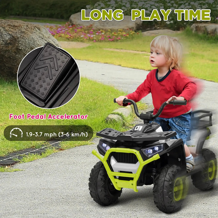 Kids Electric Ride-On ATV Quad with Storage Basket in Green 12V - Little and Giant Explorers AIYAPLAY