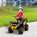 Kids Electric Ride-On ATV Quad with Storage Basket in Yellow 12V - Little and Giant Explorers AIYAPLAY