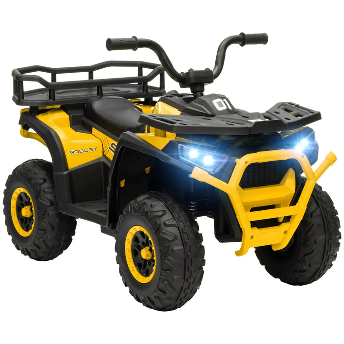 Kids Electric Ride-On ATV Quad with Storage Basket in Yellow 12V - Little and Giant Explorers AIYAPLAY