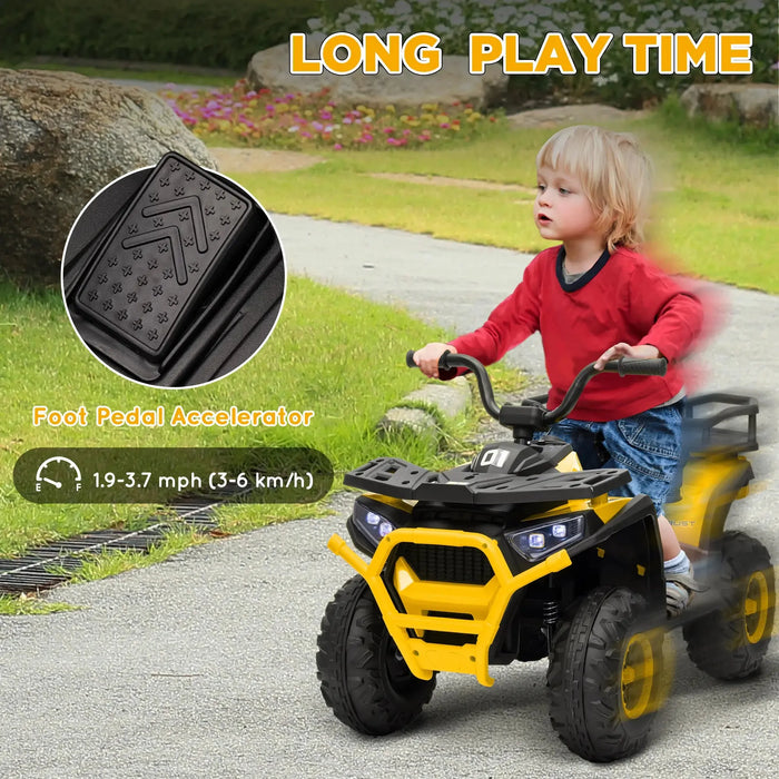 Kids Electric Ride-On ATV Quad with Storage Basket in Yellow 12V - Little and Giant Explorers AIYAPLAY