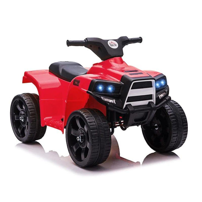 Electric Ride on ATV Toy Quad Bike with Headlights and Horn 6V in Red - Little and Giant Explorers HOMCOM