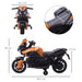 Kids Electric Ride on Motorbike with Lights and Sounds in Orange 6V - Little and Giant Explorers HOMCOM