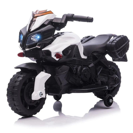 Kids Electric Ride on Motorbike with Lights, Horn and Sounds 6V in White - Little and Giant Explorers HOMCOM