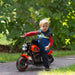 Electric Ride on Motorbike with Training Wheels and One-Button Start 6V in Red - Little and Giant Explorers HOMCOM