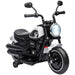 Electric Ride on Motorbike with Training Wheels and One-Button Start 6V in White - Little and Giant Explorers HOMCOM