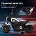 Electric Ride on Motorbike with Training Wheels and One-Button Start 6V in White - Little and Giant Explorers HOMCOM