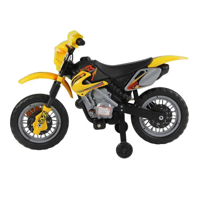 Electric Ride-On Motorcycle with Headlights, Musical and Sound Effects 6V in Yellow - Little and Giant Explorers HOMCOM