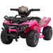 Electric Ride on Quad Bike ATV Toy with Music 6V in Pink - Little and Giant Explorers HOMCOM