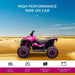 Electric Ride on Quad Bike with Music and Horn 12V in Pink - Little and Giant Explorers HOMCOM