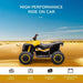 Electric Ride on Quad Bike with Music and Horn 12V in Yellow - Little and Giant Explorers HOMCOM