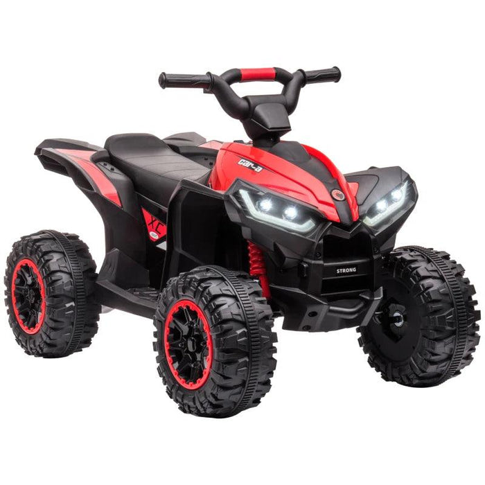 Electric Ride on Quad Bike with Music and Horn 12V in Red - Little and Giant Explorers HOMCOM