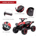 Electric Ride on Quad Bike with Music and Horn 12V in Red - Little and Giant Explorers HOMCOM