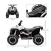 Electric Ride on Quad Bike with Music and Horn 12V in White - Little and Giant Explorers HOMCOM