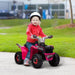 Electric Ride on Quad Bike with Wear-Resistant Wheels and Forward Backward Function 6V in Pink - Little and Giant Explorers HOMCOM