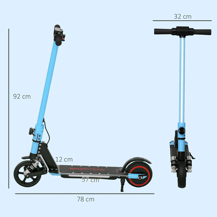 Folding Electric Scooter with LED Colourful Lights and Display in Blue - Little and Giant Explorers SPORTNOW