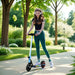 Folding Electric Scooter with LED Colourful Lights and Display in Blue - Little and Giant Explorers SPORTNOW