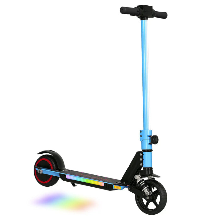 Folding Electric Scooter with LED Colourful Lights and Display in Blue - Little and Giant Explorers SPORTNOW