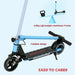 Folding Electric Scooter with LED Colourful Lights and Display in Blue - Little and Giant Explorers SPORTNOW