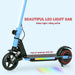 Folding Electric Scooter with LED Colourful Lights and Display in Blue - Little and Giant Explorers SPORTNOW