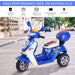 Kids Electric Ride On Scooter with Headlight and Music 6V in Blue - Little and Giant Explorers HOMCOM