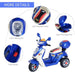 Kids Electric Ride On Scooter with Headlight and Music 6V in Blue - Little and Giant Explorers HOMCOM