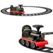 Kids Electric Ride On Train with Track in Black 6V - Little and Giant Explorers Costway