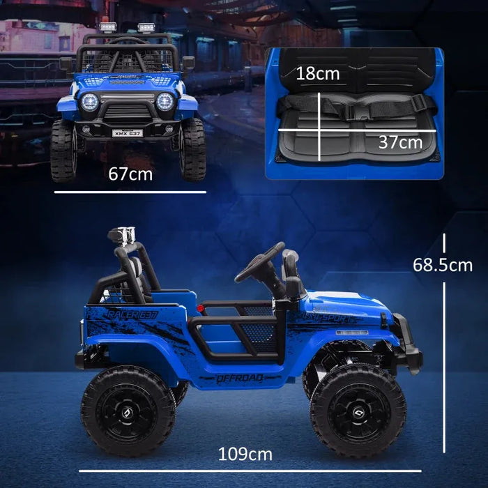 Kids Electric Ride-On Truck with Spring Suspension in Blue 12V - Little and Giant Explorers AIYAPLAY