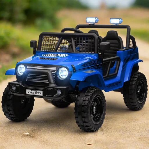 Kids Electric Ride-On Truck with Spring Suspension in Blue 12V - Little and Giant Explorers AIYAPLAY