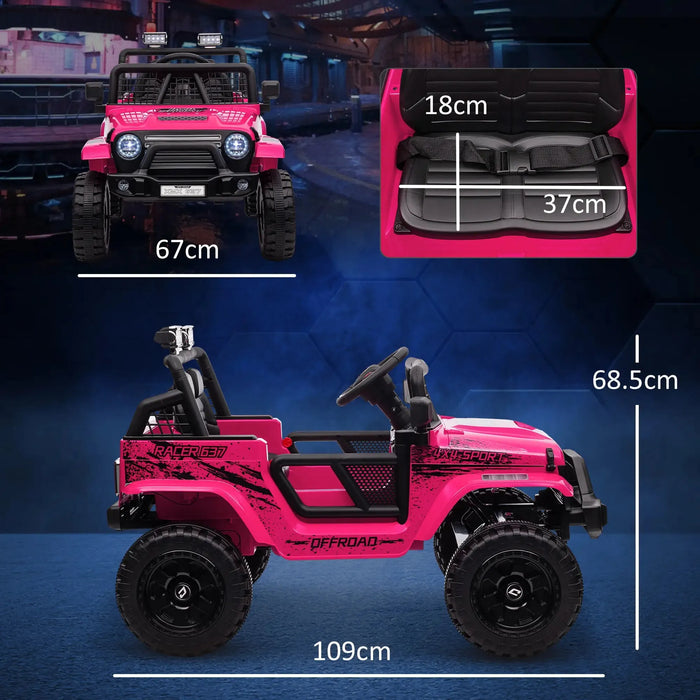 Kids Electric Ride-On Truck with Spring Suspension in Pink 12V - Little and Giant Explorers AIYAPLAY