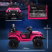 Kids Electric Ride-On Truck with Spring Suspension in Pink 12V - Little and Giant Explorers AIYAPLAY