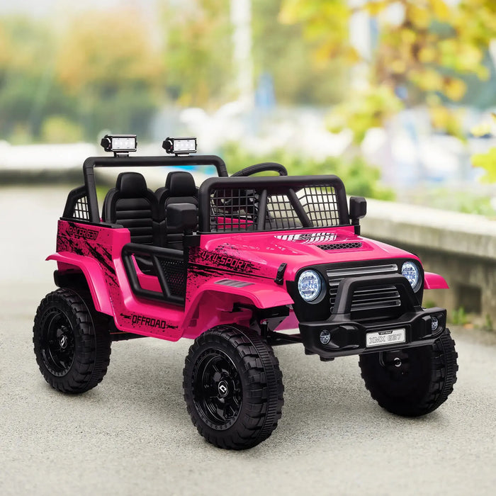 Kids Electric Ride-On Truck with Spring Suspension in Pink 12V - Little and Giant Explorers AIYAPLAY