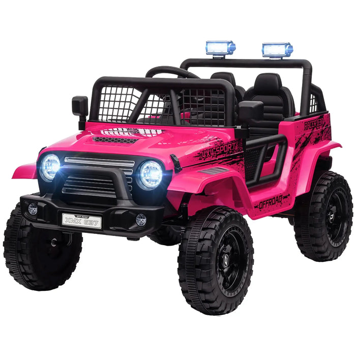 Kids Electric Ride-On Truck with Spring Suspension in Pink 12V - Little and Giant Explorers AIYAPLAY