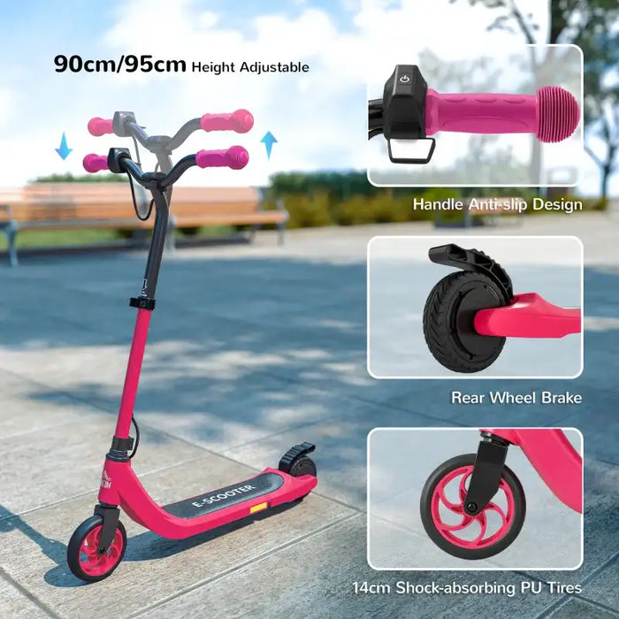 Kids Electric Scooter – Pink | 8km/h Speed, 6km Range and Adjustable Handlebar HOMCOM - Little and Giant Explorers HOMCOM