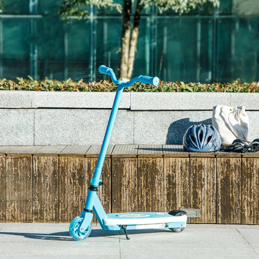 Kids Electric Scooter with Auxiliary Rear Light Wheels in Blue - Little and Giant Explorers AIYAPLAY