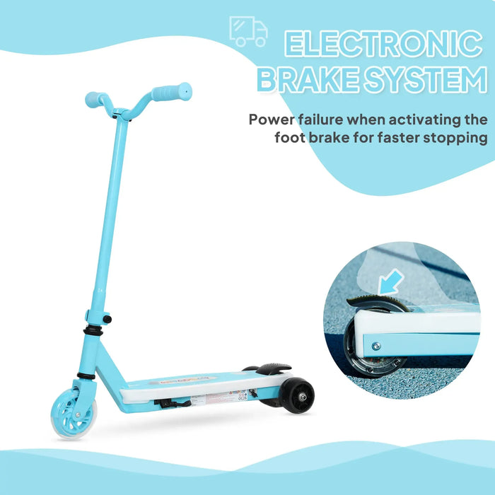 Kids Electric Scooter with Auxiliary Rear Light Wheels in Blue - Little and Giant Explorers AIYAPLAY