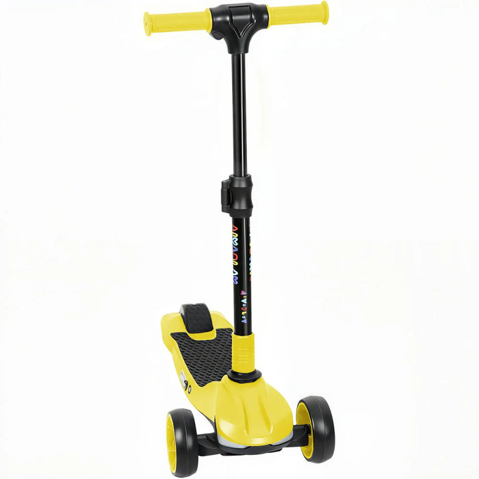 Kids Electric Scooter – Yellow | Adjustable Handlebar - LED Lights and Foldable Design AIYAPLAY