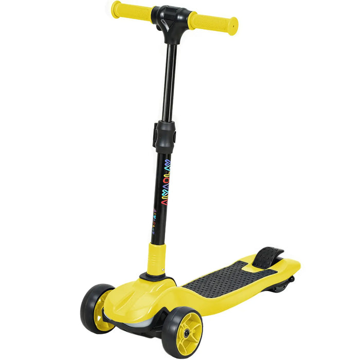 Kids Electric Scooter – Yellow | Adjustable Handlebar - LED Lights and Foldable Design AIYAPLAY