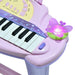 Pink kids electronic keyboard with 32 keys, buttons, and a light-up butterfly detail.